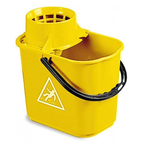 Seau 16 litres JAUNE avec cône d'éssorage