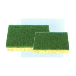 Eponge jaune abrasif VERT  130 x 90 mm - 1 x 10 unités