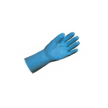 Gant latex BLEU  Taille L 8/9  sur jersey coton - sachet de 12 paires