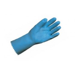 Gant latex BLEU  Taille M 7/8  sur jersey coton - sachet de 12 paires